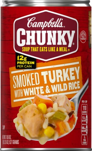 Campbell's Chunky Smoked Turkey with White and WIld Rice Soup Case Sale Perspective: front