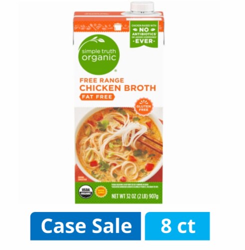 Simple Truth Organic™ Free-Range Chicken Broth Case Sale Perspective: front