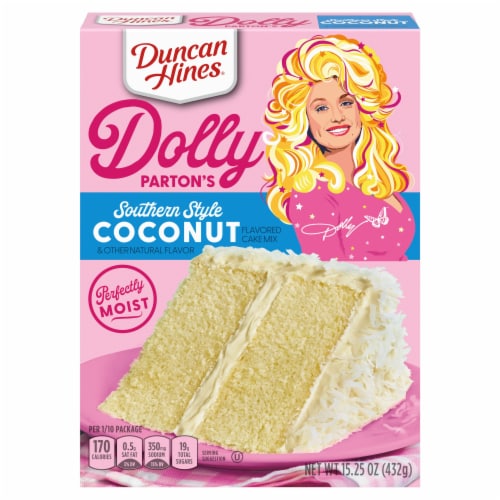 Duncan Hines Dolly Parton's Southern Style Coconut Cake Mix Case Perspective: front