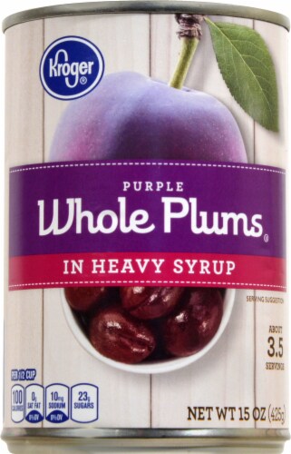 Kroger® Purple Whole Plums in Heavy Syrup (12 Pack) Perspective: front