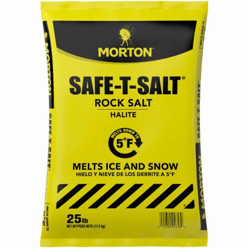 Morton Safe-T-Salt Halite Rock Salt Perspective: front