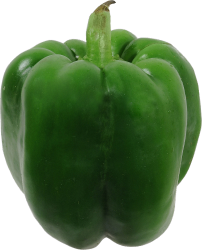 Organic Green Bell Pepper Perspective: front
