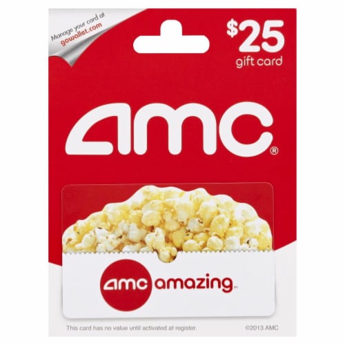 AMC $25 Gift Card – Activate and add value after Pickup Perspective: front