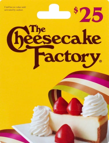 Cheesecake Factory $25 Gift Card – Activate and add value after Pickup Perspective: front
