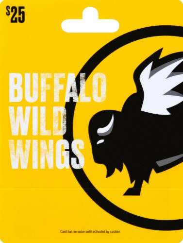 Buffalo Wild Wings $25 Gift Card – Activate and add value after Pickup Perspective: front