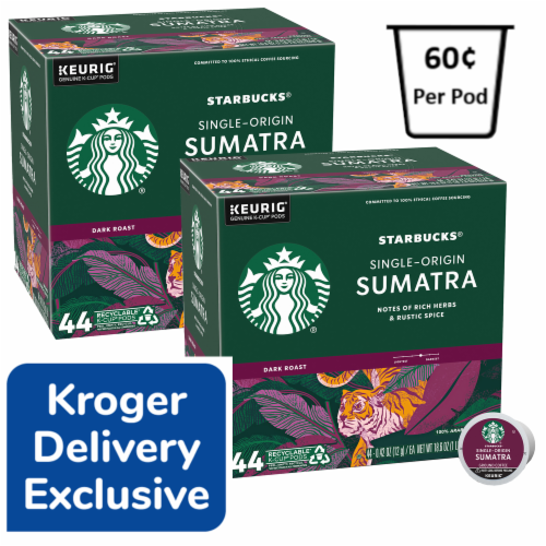 Starbucks® Single Orgin Sumatra Dark Roast K-Cup® Coffee Pods Perspective: front
