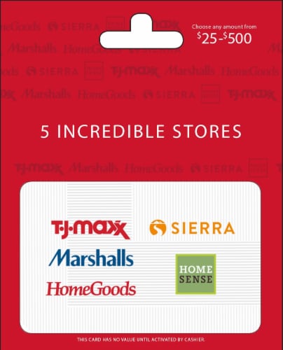 TJ Maxx $25-$500 Gift Card – Activate and add value after Pickup, $0.10  removed at Pickup - Jay C Food Stores