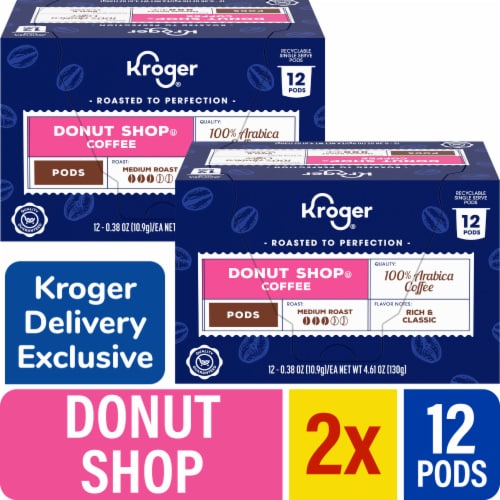 Kroger® Donut Shop Blend Medium Roast Coffee Pods x 2 Perspective: front