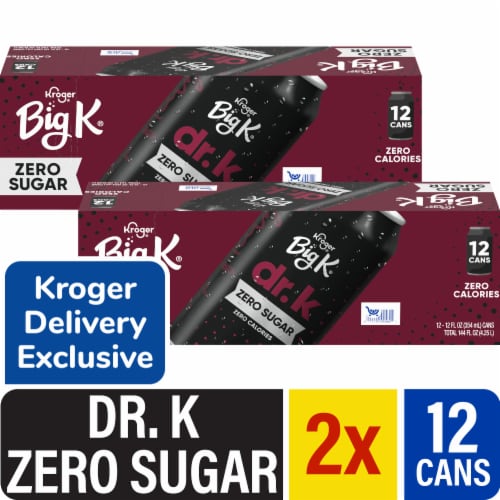 Big K® Dr K Zero Sugar Zero Calorie Soda Cans x 2 Perspective: front