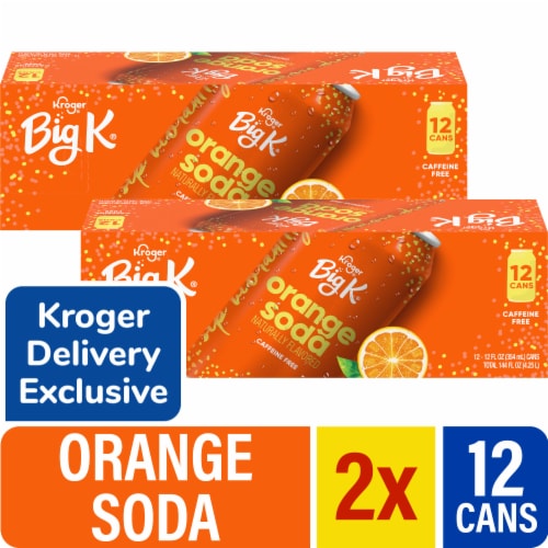 Big K® Orange Caffeine Free Soda Cans x 2 Perspective: front