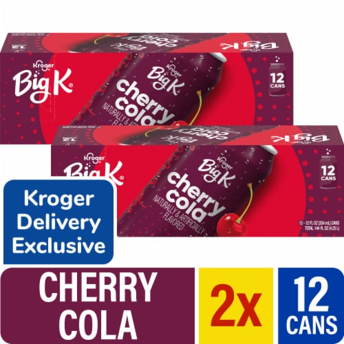 Big K® Cherry Cola Soda Cans x 2 Perspective: front