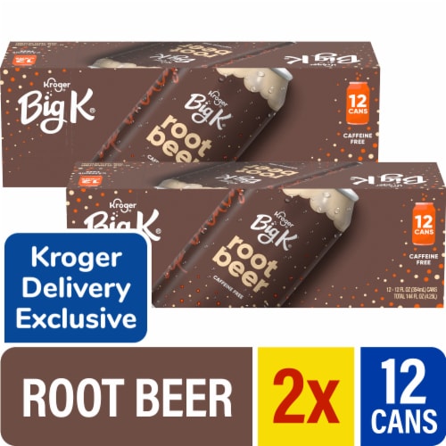 Big K® Root Beer Caffeine Free Soda Cans x 2 Perspective: front