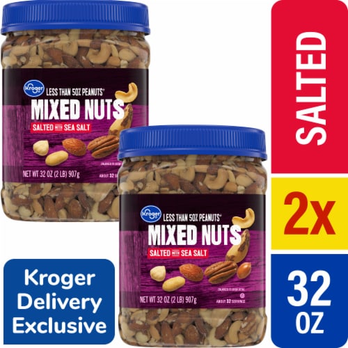 Kroger® Salted Less Than 50% Peanuts Mixed Nuts x 2 Perspective: front
