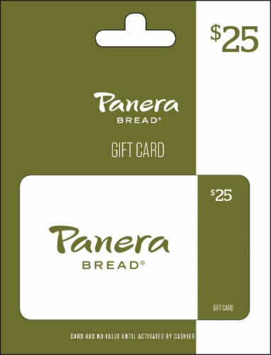 Panera Bread $25 Gift Card – Activate and add value after Pickup Perspective: front