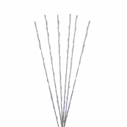 Northlight Branch Spray Christmas Pathway Marker - Pure White LED Lights - 8' White Wire Perspective: front