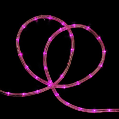 Northlight 18' Pink LED Outdoor Christmas Rope Lights Perspective: front