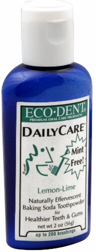 Eco-Dent Daily Care Lemon-Lime Baking Soda Toothpowder Perspective: front