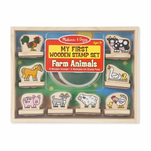 Melissa and doug wooden farm set on sale