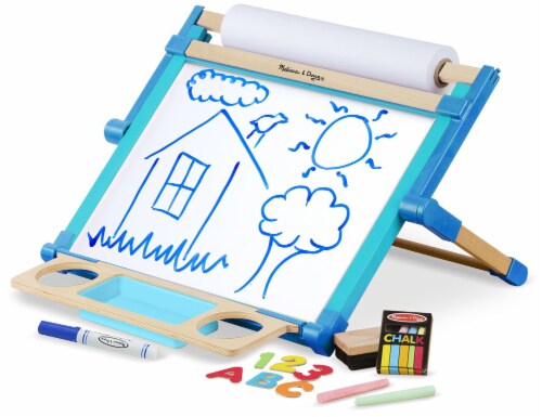 Melissa & Doug Double-Sided Wooden Tabletop Art Easel and Art Supplies