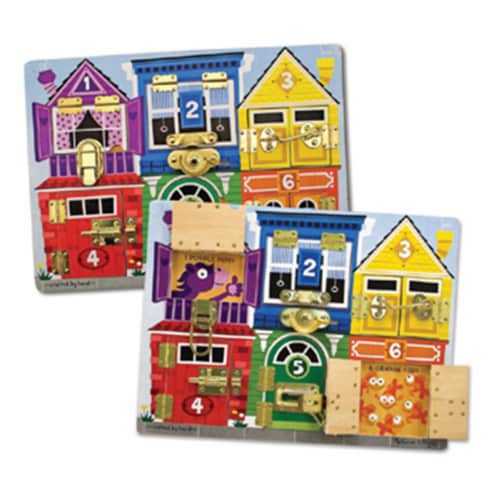  Melissa &-Doug Latches Wooden Activity Barn with 6