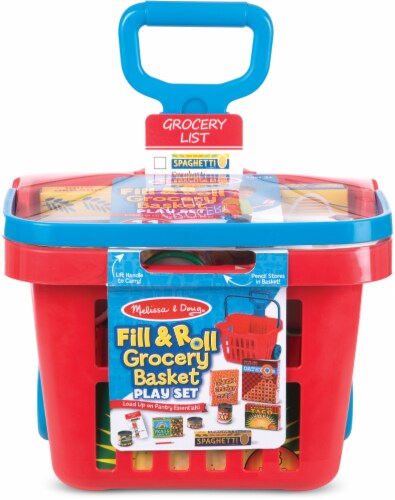 Melissa & Doug® Rolling Grocery Basket Perspective: front