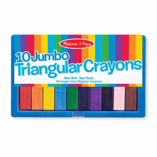 Melissa And Doug 10 Jumbo Triangular Crayons Set Perspective: front