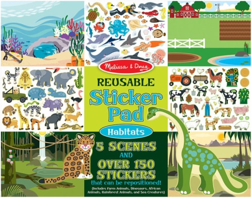 Melissa & Doug® Reusable Habitats Sticker Pad Perspective: front