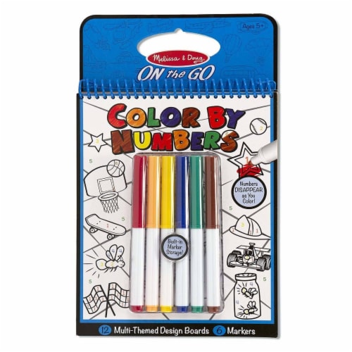 Melissa And Doug On The Go Color By Numbers Blue Set Perspective: front