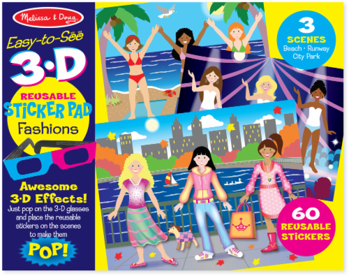 Melissa & Doug® Fashions Easy-to-See 3-D Reusable Sticker Pad, 1 Count -  Kroger