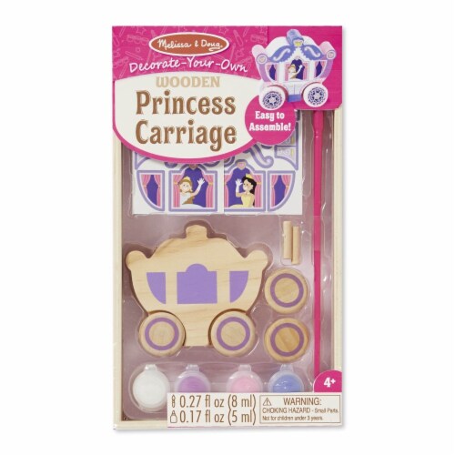Melissa And Doug® Decorate-Your-Own Wooden Princess Carriage Craft Kit Perspective: front