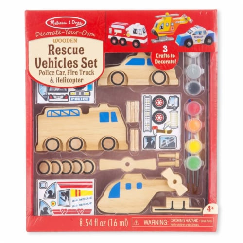 Melissa And Doug Decorate Your Own Rescue Vehicles Set Perspective: front
