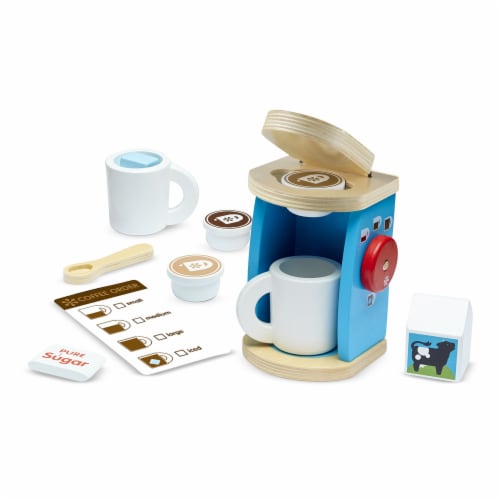 Melissa & Doug® Wooden Brew & Serve Coffee Set Perspective: front