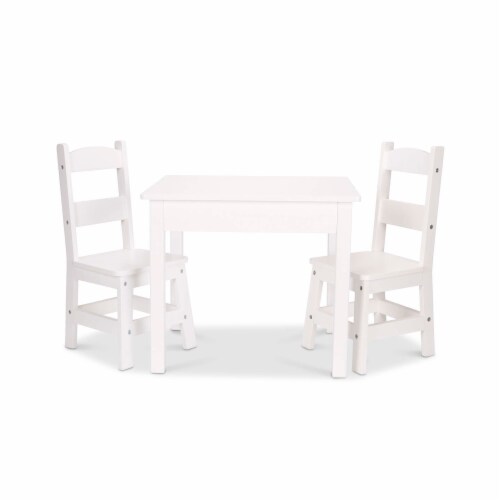 Melissa & Doug® Wooden Table & Chairs - White Perspective: front