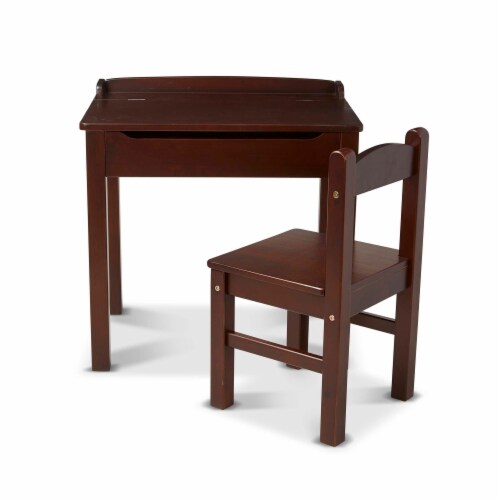 Melissa & Doug® Wooden Lift-Top Desk & Chair - Espresso Perspective: front