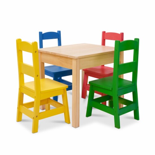 Melissa & Doug® Primary Colors Table & Chairs Set Perspective: front