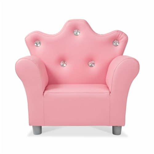 Melissa & Doug® Faux Leather Child's Crown Armchair - Pink Perspective: front