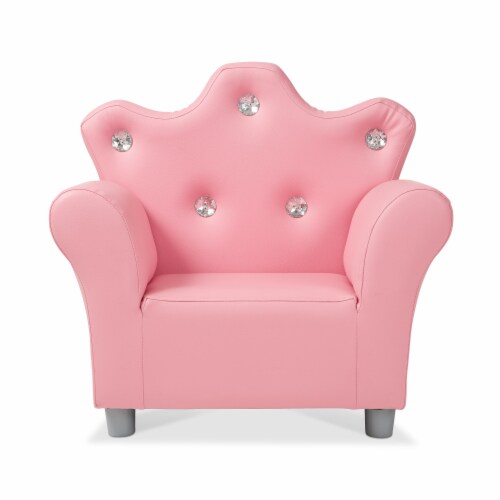 Melissa & Doug® Faux Leather Child's Crown Armchair - Pink Perspective: front