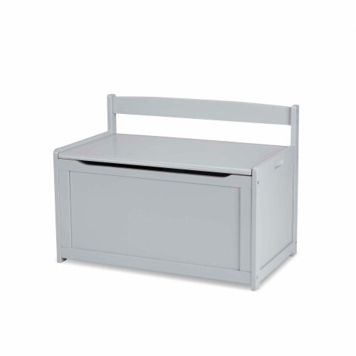 Melissa & Doug® Wooden Toy Chest - Gray Perspective: front