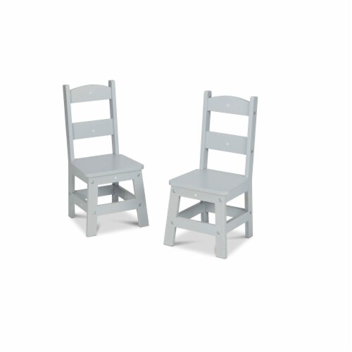 Melissa & Doug® Wooden Chair Pair - Gray Perspective: front