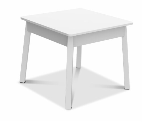 Melissa & Doug White Wooden Square Table Perspective: front