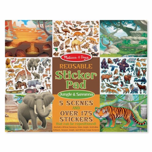 Melissa And Doug Jungle And Savanna Reusable Sticker Pad Perspective: front