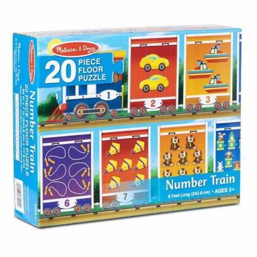 Melissa & Doug LCI31000 Number Train Floor Puzzle, Multi Color - 20 Piece Perspective: front