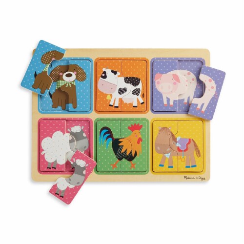 Natural Play Wooden Puzzle: Farm Friends Perspective: front