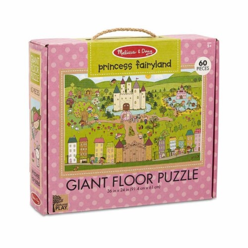 Melissa & Doug LCI31372 Natural Play Giant Floor Princess Fairyland Puzzle, Multi Color Perspective: front