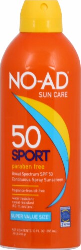 No-AD® Broad Spectrum Continous Spray Sunscreen Perspective: front