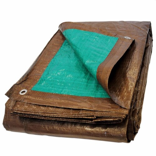 Dize BG0810D 8 x 10 ft. Brown & Green Poly Tarp Perspective: front