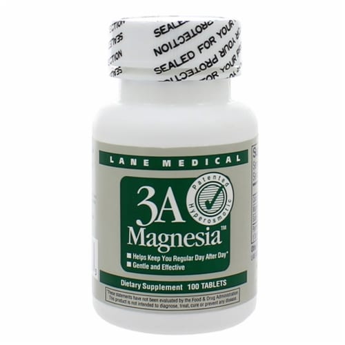 Lane Labs 3A Magnesia, 100 Tablets Perspective: front