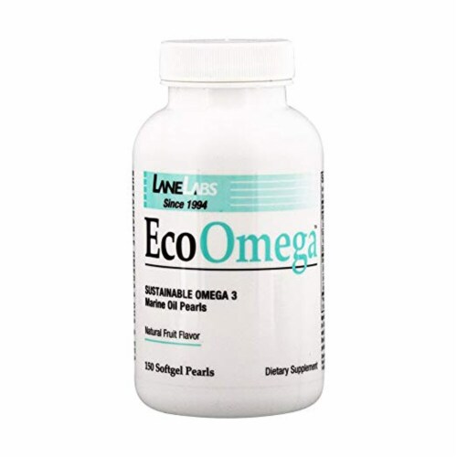 Lane Labs Natural Fruit Flavor Eco Omega 3 Dietary Supplement Softgel Pearls Perspective: front