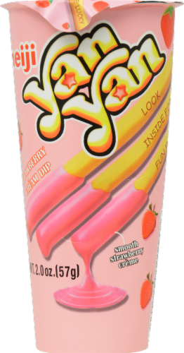 Meiji Strawberry Cream Yan Yan Snack Perspective: front