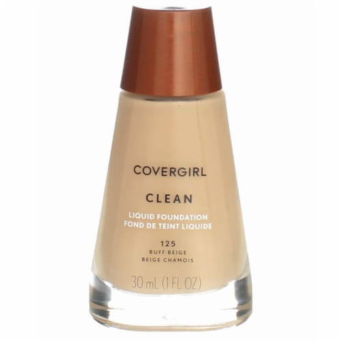 CoverGirl Clean 125 Buff Beige Normal Skin Liquid Foundation Perspective: front